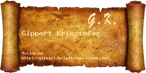Gippert Krisztofer névjegykártya